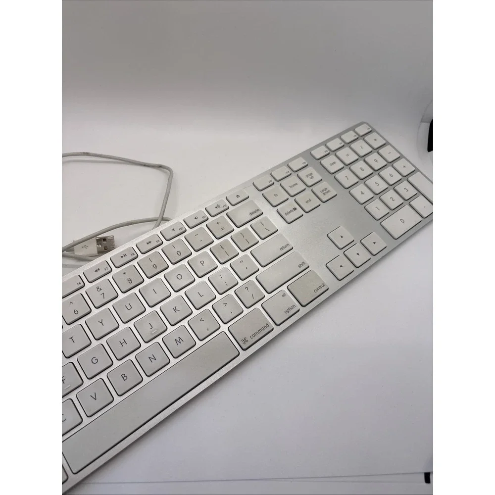 Apple A1243 Aluminum Wired Keyboard MB110LL/A🚀Full Size, Slim, Mac, Genuine OEM